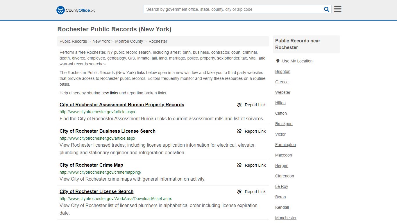 Public Records - Rochester, NY (Business, Criminal, GIS, Property ...